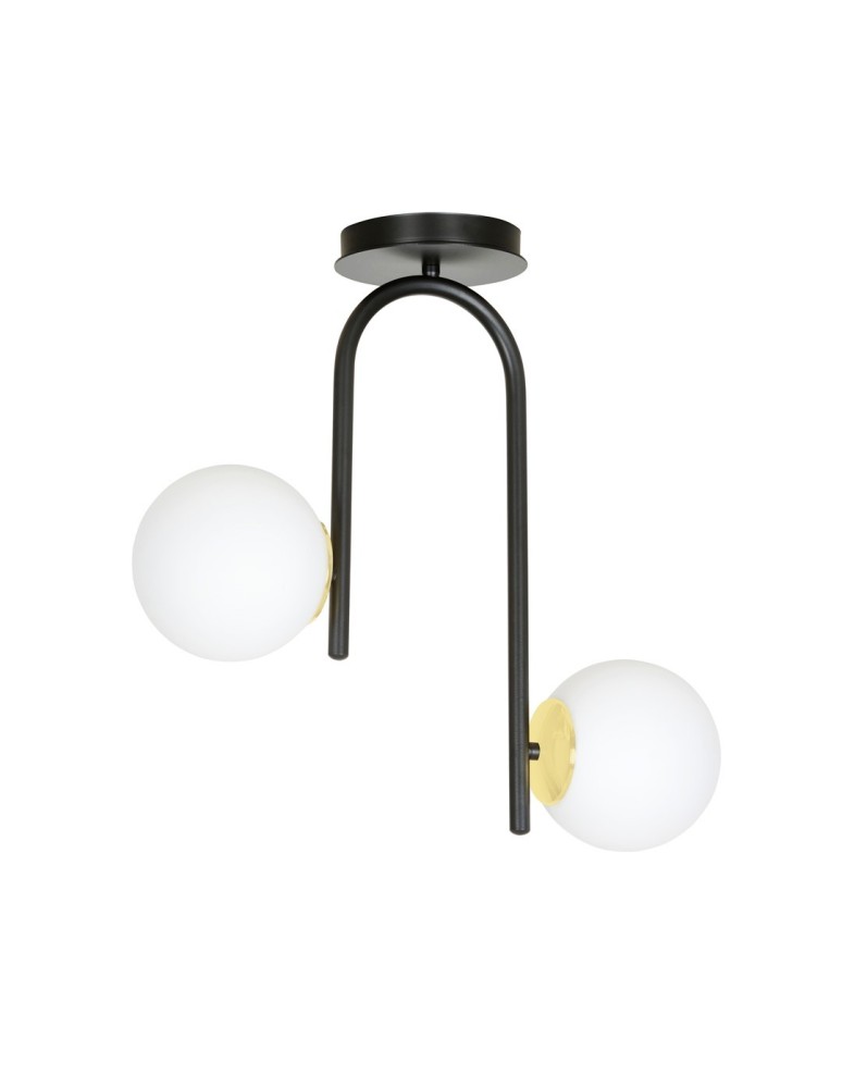 Ceiling lamps spheres - Emibig RAGNAR 2 BLACK GOLD SUSPENSION LAMP BLACK/GOLD 1032/2 - product kolory-swiatla.pl 1