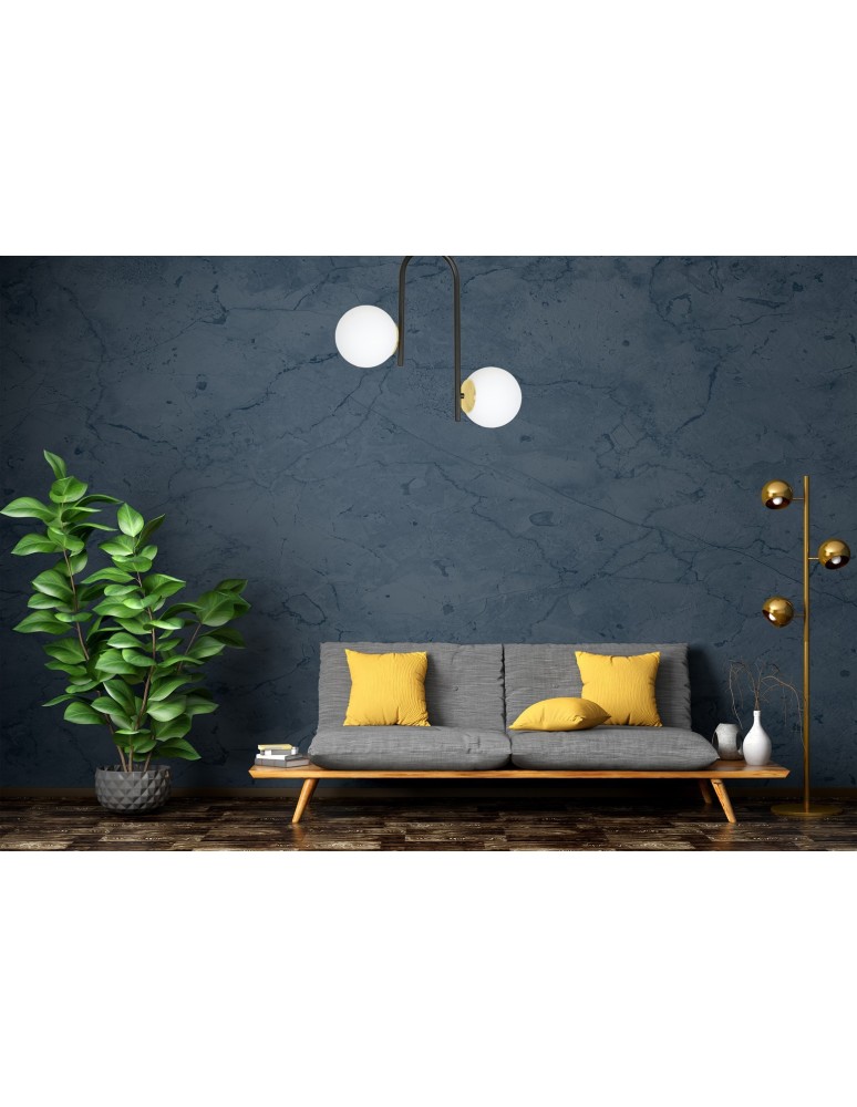 Ceiling lamps spheres - Emibig RAGNAR 2 BLACK GOLD SUSPENSION LAMP BLACK/GOLD 1032/2 - product kolory-swiatla.pl 4