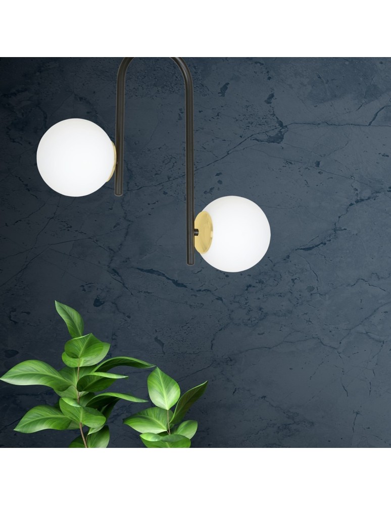 Ceiling lamps spheres - Emibig RAGNAR 2 BLACK GOLD SUSPENSION LAMP BLACK/GOLD 1032/2 - product kolory-swiatla.pl 5