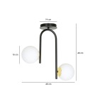 Ceiling lamps spheres - Emibig RAGNAR 2 BLACK GOLD SUSPENSION LAMP BLACK/GOLD 1032/2 - product 8