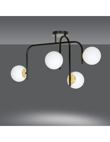 Emibig RAGNAR 4B BLACK GOLD LAMPA SUFITOWA CZARNY/ZŁOTY 1032/4B - produkt 2