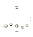 Pendant lamps spheres - Emibig ROSSI 6 BL GRAPHITE Pendant LIGHT BLACK 875/6 - product 6