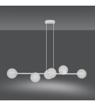 Pendant lamps spheres - Emibig ROSSI 6 WH TRANSPARENT Pendant LAMP WHITE 877/6 - product 3