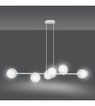 Pendant lamps spheres - Emibig ROSSI 6 WH TRANSPARENT Pendant LAMP WHITE 877/6 - product 4
