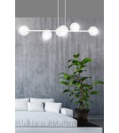 Pendant lamps spheres - Emibig ROSSI 6 WH TRANSPARENT Pendant LAMP WHITE 877/6 - product 5