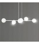 Pendant lamps spheres - Emibig ROSSI 6 WH TRANSPARENT Pendant LAMP WHITE 877/6 - product 9