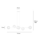 Pendant lamps spheres - Emibig ROSSI 6 WH TRANSPARENT Pendant LAMP WHITE 877/6 - product 10