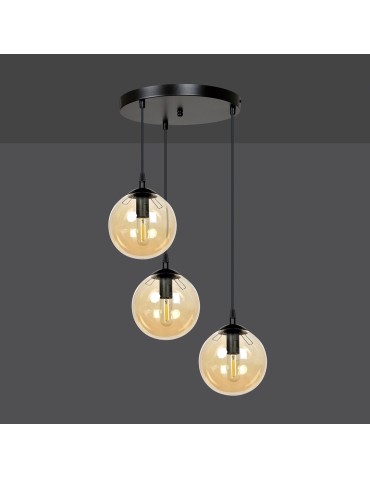 Emibig COSMO 3 BL PREMIUM MIODOWY LAMPA WISZĄCA CZARNY 713/3PREM - produkt 2