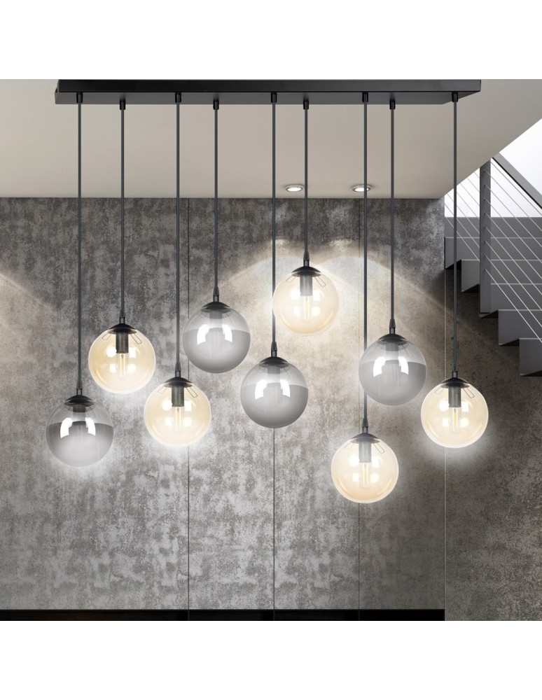 Pendant lamps spheres - Emibig COSMO 9 BL MIX1 Pendant LIGHT BLACK 714/9M1 - product kolory-swiatla.pl 5