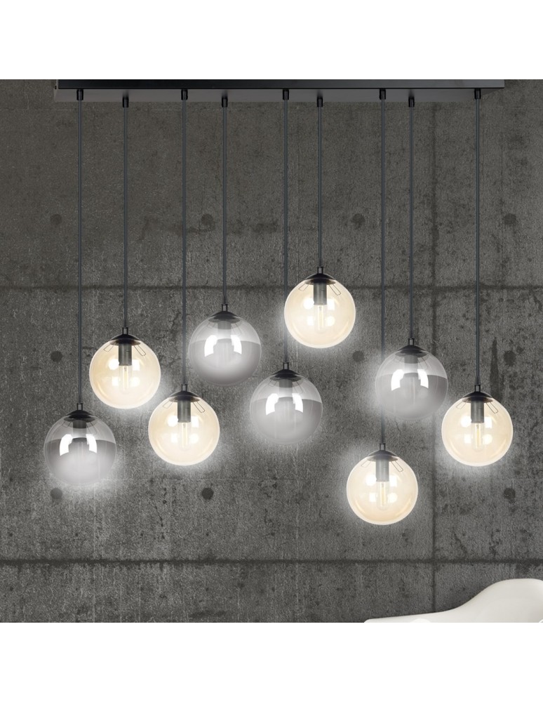 Pendant lamps spheres - Emibig COSMO 9 BL MIX1 Pendant LIGHT BLACK 714/9M1 - product kolory-swiatla.pl 7