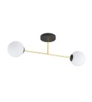 Lampy sufitowe kule - Emibig MAGNUM 2 BL OPAL Lampa sufitowa Czarny,Złoty 1233/2 - produkt 1