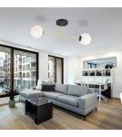 Lampy sufitowe kule - Emibig MAGNUM 2 BL OPAL Lampa sufitowa Czarny,Złoty 1233/2 - produkt 3