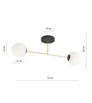 Lampy sufitowe kule - Emibig MAGNUM 2 BL OPAL Lampa sufitowa Czarny,Złoty 1233/2 - produkt 5