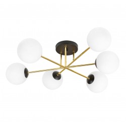 Emibig MAGNUM 6 BL OPAL Lampa sufitowa Czarny,Złoty 1233/6