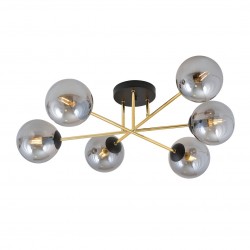 Emibig MAGNUM 6 BL GRAFIT Lampa sufitowa Czarny,Złoty 1269/6