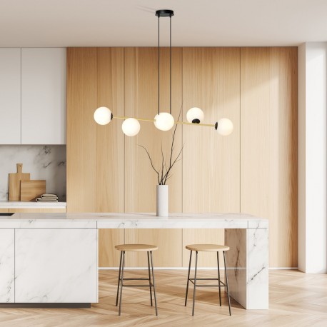 Emibig GRAVITY 6 BL OPAL Lampa wisząca Czarny,Złoty 1241/6