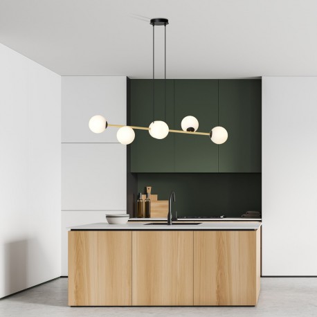 Emibig GRAVITY 6 BL OPAL Lampa wisząca Czarny,Złoty 1241/6