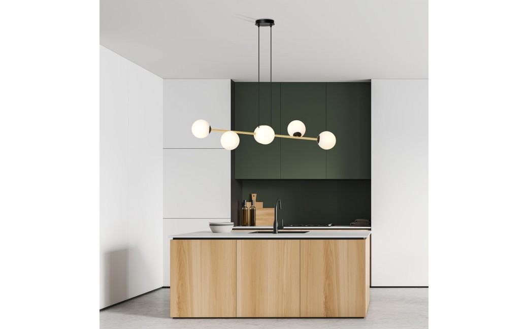 Emibig GRAVITY 6 BL OPAL Lampa wisząca Czarny,Złoty 1241/6