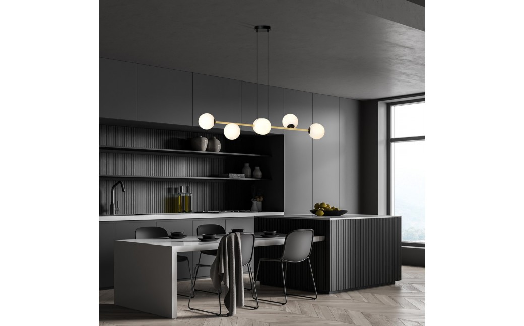 Emibig GRAVITY 6 BL OPAL Lampa wisząca Czarny,Złoty 1241/6