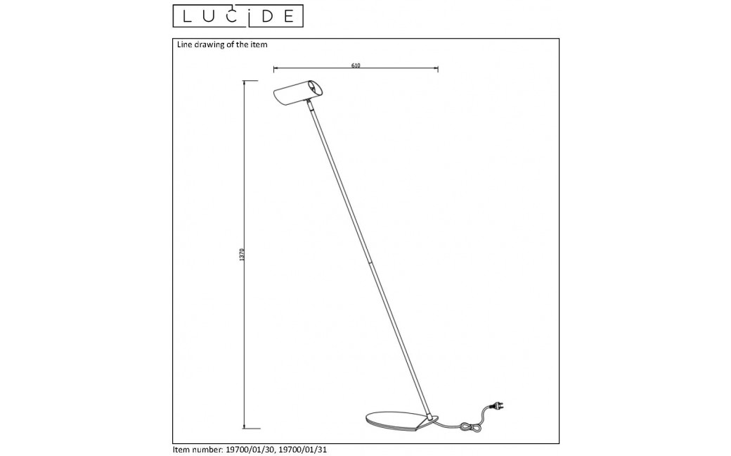 Lucide HESTER Podłogowa LED GU10 excl 19700/01/31