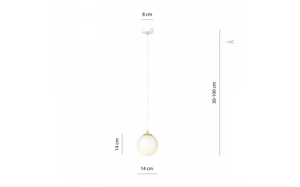 Emibig ROYAL 1 WH Lampa wisząca Biały,Złoty 1244/1
