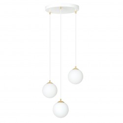 Emibig ROYAL 3 WH Lampa wisząca Biały,Złoty 1244/3