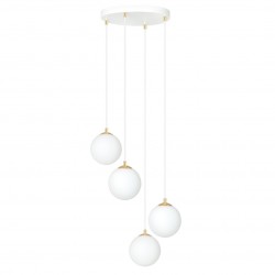 Emibig ROYAL 4 WH Lampa wisząca Biały,Złoty 1244/4