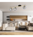 Lampy sufitowe kule - Emibig MONZA 3 BL GRAFIT Lampa sufitowa Czarny,Złoty 1250/3 - produkt 3