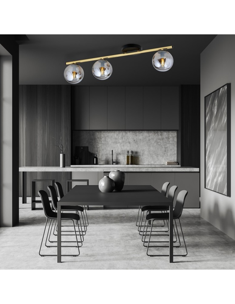 Lampy sufitowe kule - Emibig MONZA 3 BL GRAFIT Lampa sufitowa Czarny,Złoty 1250/3 - produkt kolory-swiatla.pl 4