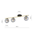 Lampy sufitowe kule - Emibig MONZA 3 BL GRAFIT Lampa sufitowa Czarny,Złoty 1250/3 - produkt 5