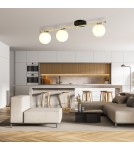 Lampy sufitowe kule - Emibig MONZA 3 BL OPAL Lampa sufitowa Czarny,Złoty 1252/3 - produkt 3