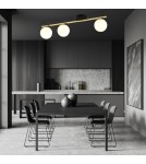 Lampy sufitowe kule - Emibig MONZA 3 BL OPAL Lampa sufitowa Czarny,Złoty 1252/3 - produkt 4