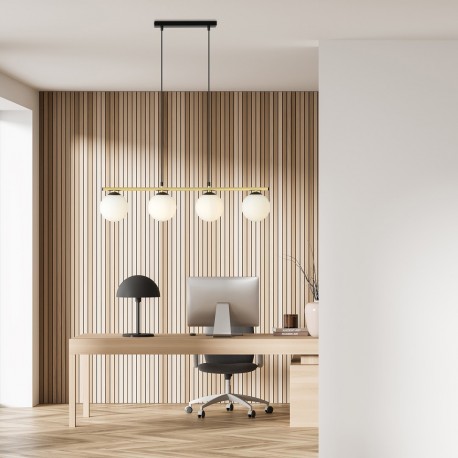 Emibig ALORA 4 BL OPAL Lampa wisząca Czarny,Złoty 1254/4
