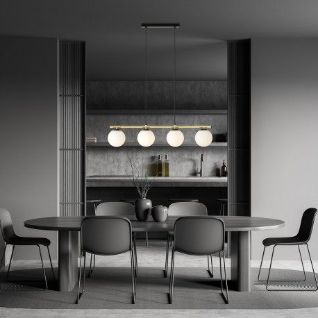 Emibig ALORA 4 BL OPAL Lampa wisząca Czarny,Złoty 1254/4