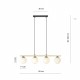 Emibig ALORA 4 BL OPAL Lampa wisząca Czarny,Złoty 1254/4