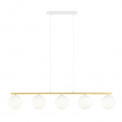 Emibig ALLORA 5 WH OPAL Lampa wisząca Biały,Złoty 1255/5