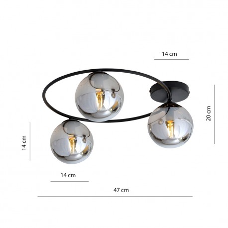 Emibig SOPRA 3 BL GRAFIT Lampa sufitowa Czarny 1256/3