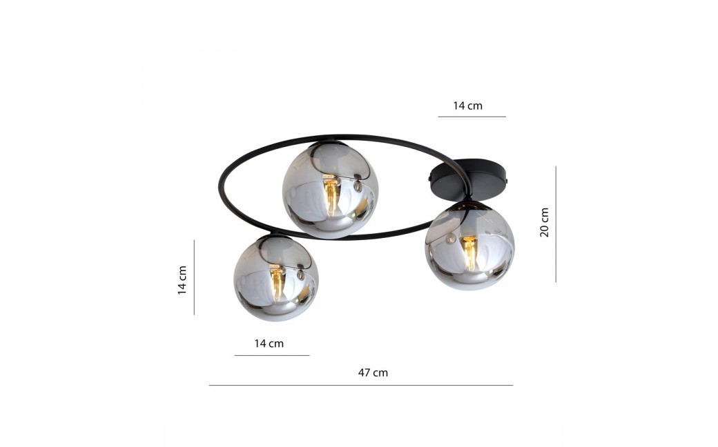Emibig SOPRA 3 BL GRAFIT Lampa sufitowa Czarny 1256/3