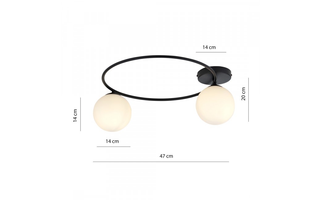 Emibig SOPRA 2 BL OPAL Lampa sufitowa Czarny 1257/2