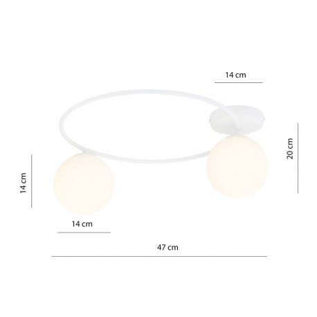 Emibig SOPRA 2 WH OPAL Lampa sufitowa Biały 1258/2