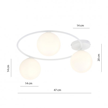 Emibig SOPRA 3 WH OPAL Lampa sufitowa Biały 1258/3