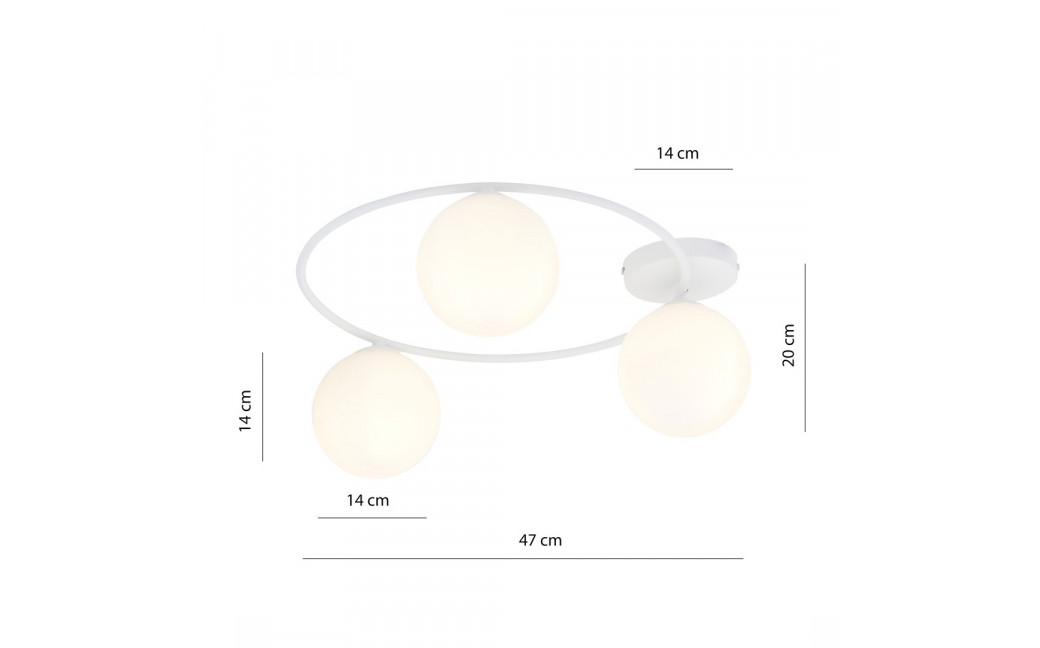 Emibig SOPRA 3 WH OPAL Lampa sufitowa Biały 1258/3
