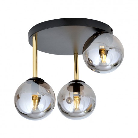 Emibig DOLCE 3 BL GRAFIT Lampa sufitowa Czarny,Złoty 1259/3