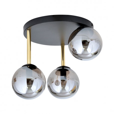 Emibig DOLCE 3 BL GRAFIT Lampa sufitowa Czarny,Złoty 1259/3