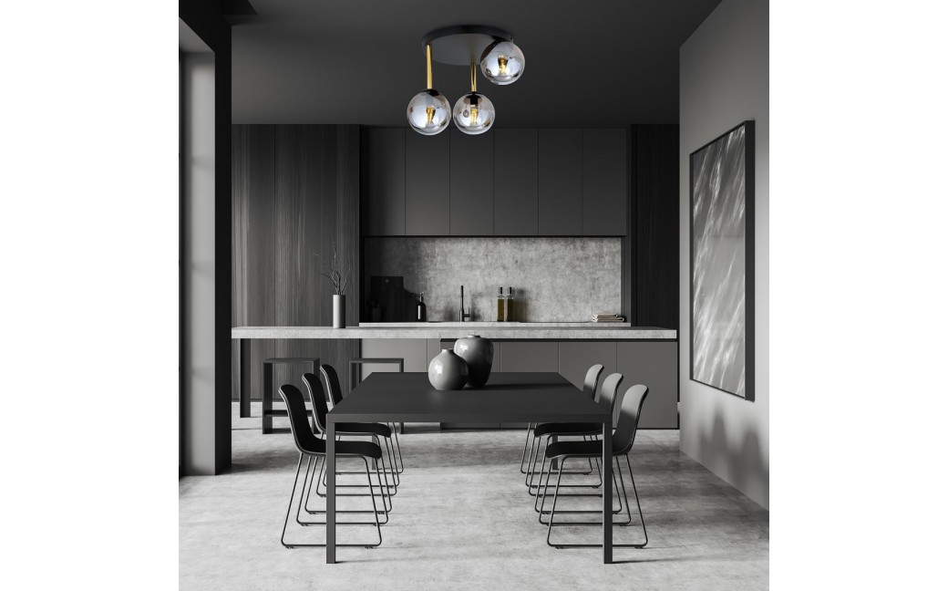 Emibig DOLCE 3 BL GRAFIT Lampa sufitowa Czarny,Złoty 1259/3