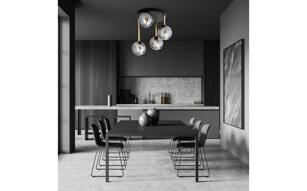 Emibig DOLCE 4 BL GRAFIT Lampa sufitowa Czarny,Złoty 1259/4
