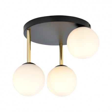 Emibig DOLCE 3 BL OPAL Lampa sufitowa Czarny,Złoty 1260/3