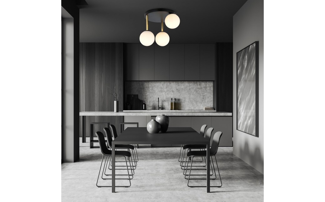 Emibig DOLCE 3 BL OPAL Lampa sufitowa Czarny,Złoty 1260/3