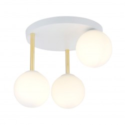 Emibig DOLCE 3 WH OPAL Lampa sufitowa Biały,Złoty 1261/3