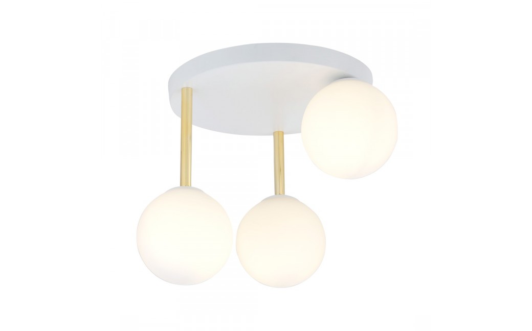 Emibig DOLCE 3 WH OPAL Lampa sufitowa Biały,Złoty 1261/3